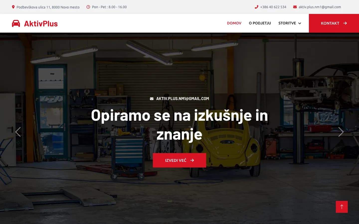 Prvi zaslon strani AktivPlus